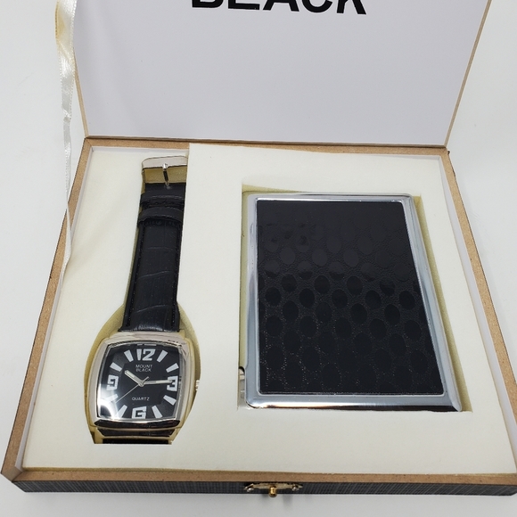 Mount Black Men's  Watch & Cigarette Case Set - Picture 1 of 15